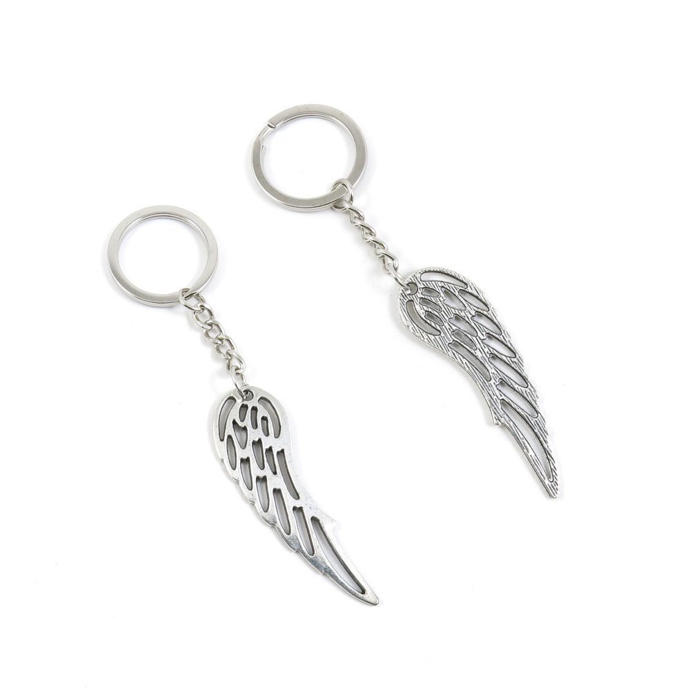 Price per 2 Pieces Key Tag Chain Ring Keyring Keychain N0ZJ0 Angel Wings