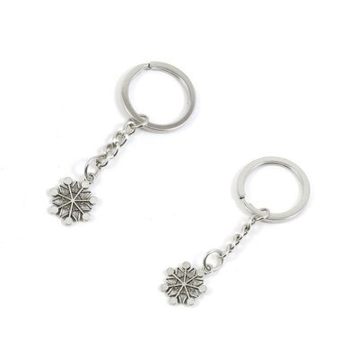 Antique Silver Charms Price per 10 Pieces Key Tag Chain Ring Keyring Keychain Z3IJ6 Snowflake Snow Flake