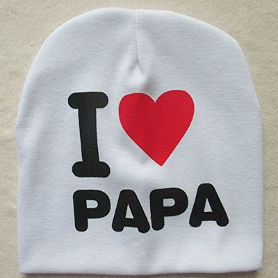 2017 New Unisex Baby Boy Girl Toddler Children Cotton Soft Cute Hat Cap Winter Star Hats Baby Beanies Accessories (Love PAPA White)