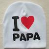2017 New Unisex Baby Boy Girl Toddler Children Cotton Soft Cute Hat Cap Winter Star Hats Baby Beanies Accessories (Love PAPA White) view 1