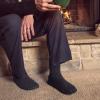 MUK LUKS Men's Morty Ragg Wool Slipper Sock, Black, Small view 2