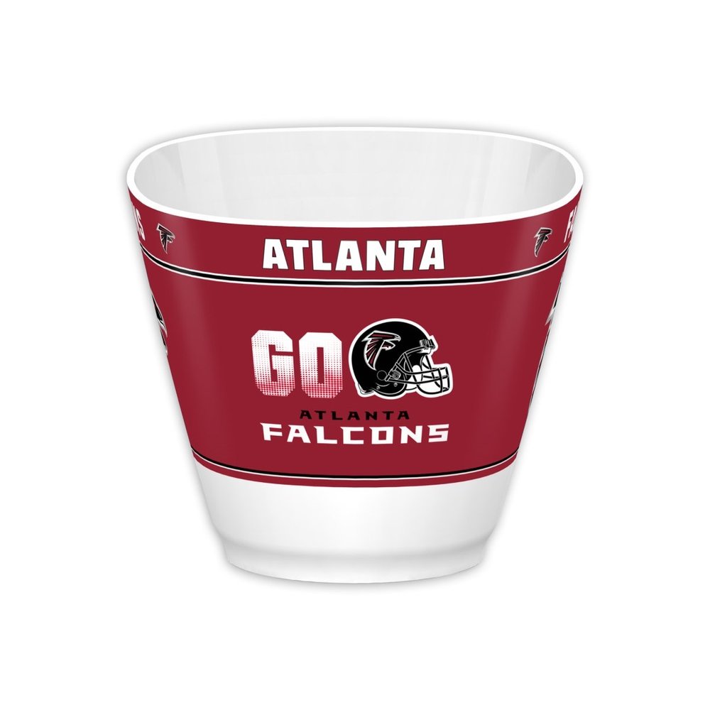 Fremont Die NFL Atlanta Falcons Party Snack Bowl, 7.85" Bowl (1 Gallon), White/Team Colors