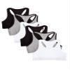 Fruit of The Loom Big Girl's Cotton Built-up Sport Bra 6 Pack (Pack of 6) Bra, Grey/Black/Black/White, 28 view 1