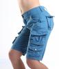 FOURSTEEDS Women's Cotton Loose Fit Multi-Pockets Camouflage Casual Twill Bermuda Cargo Shorts with Belt Blue US 6 view 3