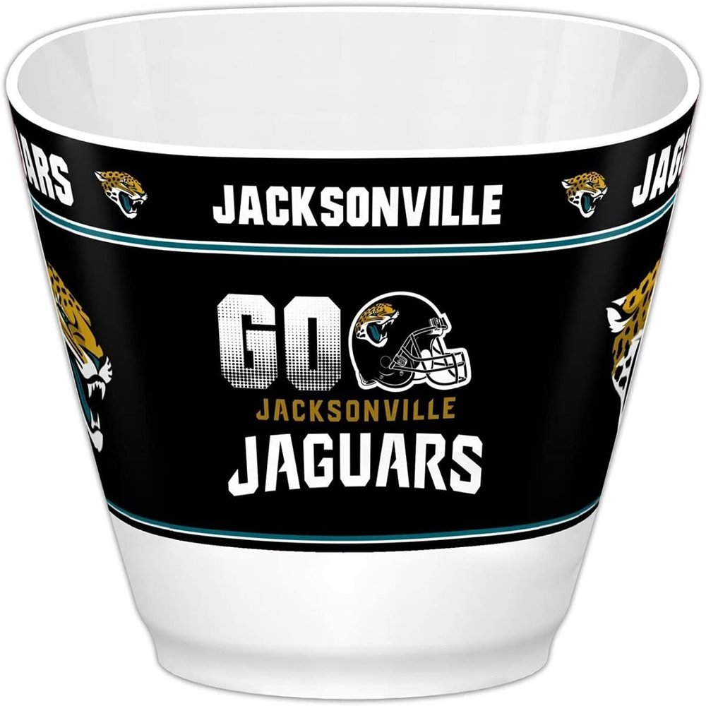Fremont Die NFL Jacksonville Jaguars Party Snack Bowl, 7.85" Bowl (1 Gallon), White/Team Colors