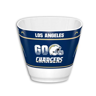 Fremont Die NFL Los Angeles Chargers Party Snack Bowl, 7.85" Bowl (1 Gallon), White/Team Colors