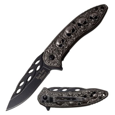 Dark Side Ballistics DSA055SW-BRK Skull Linerlock,Black, 3.5" x 4.6"