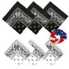 Large Bandanas 27 x 27 | Versatile Biker Rags | Classic Paisley Bandana Pattern, Black 3, White 3-6 Pcs view 1