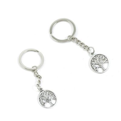 Antique Silver Charms Price per 1 Pieces Key Tag Chain Ring Keyring Keychain J0IB3 Life String Tree Oak