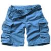 FOURSTEEDS Women's Cotton Loose Fit Multi-Pockets Camouflage Casual Twill Bermuda Cargo Shorts with Belt Blue US 16 view 1