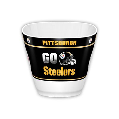 Fremont Die NFL Pittsburgh Steelers Party Snack Bowl, 7.85" Bowl (1 Gallon), White/Team Colors