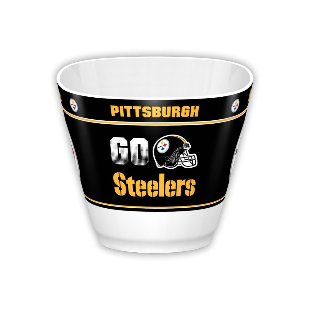 Fremont Die NFL Pittsburgh Steelers Party Snack Bowl, 7.85" Bowl (1 Gallon), White/Team Colors