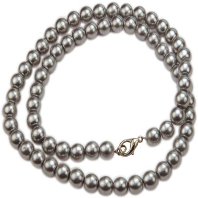 Necklace, Grey Glass Pearl 18" Necklace + GIFT BAG