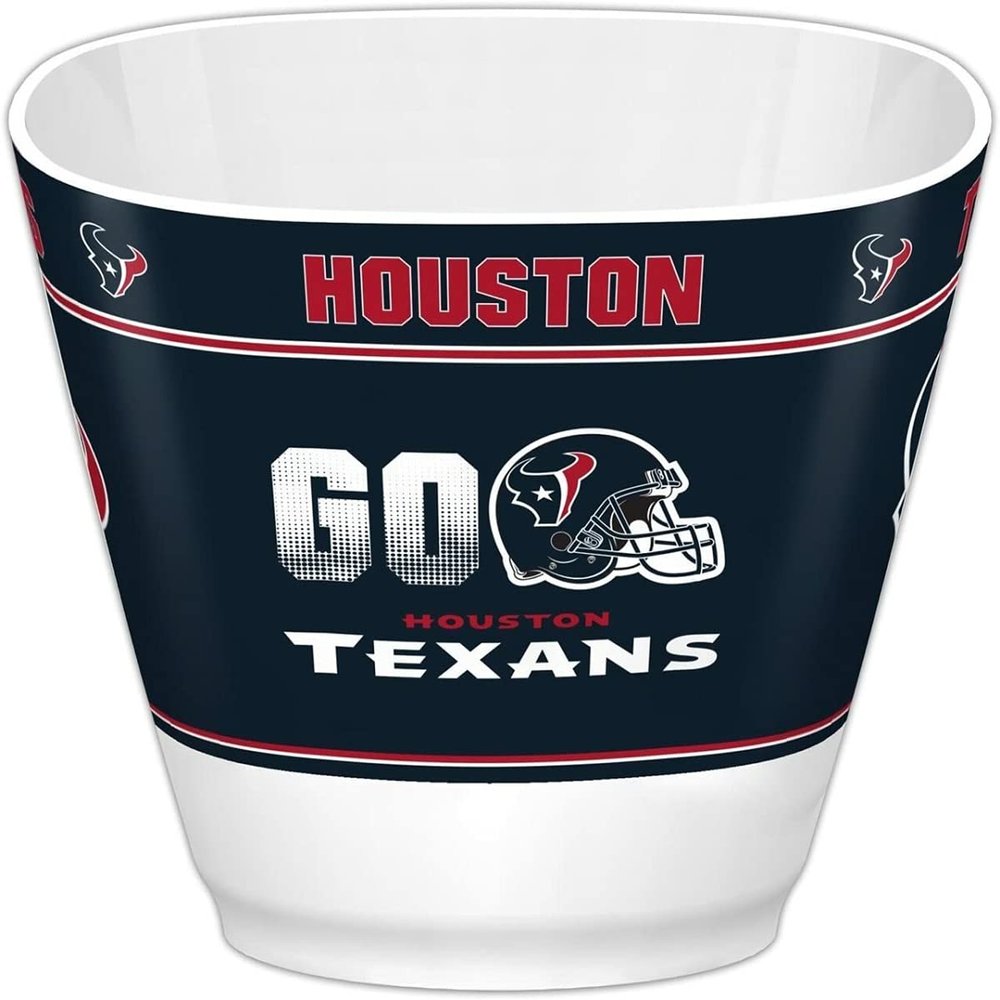 Fremont Die NFL Houston Texans Party Snack Bowl, 7.85" Bowl (1 Gallon), White/Team Colors