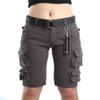 FOURSTEEDS Women's Cotton Loose Fit Multi-Pockets Camouflage Casual Twill Bermuda Cargo Shorts with Belt Dark Grey US 16 view 2