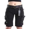 FOURSTEEDS Women's Cotton Loose Fit Multi-Pockets Camouflage Casual Twill Bermuda Cargo Shorts with Belt Black US 6 view 2