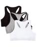 Fruit of The Loom Big Girl's Cotton Built-up Sport 3 Pack(Pack of 3) Bra, Grey Black/Black/White, 36 view 1