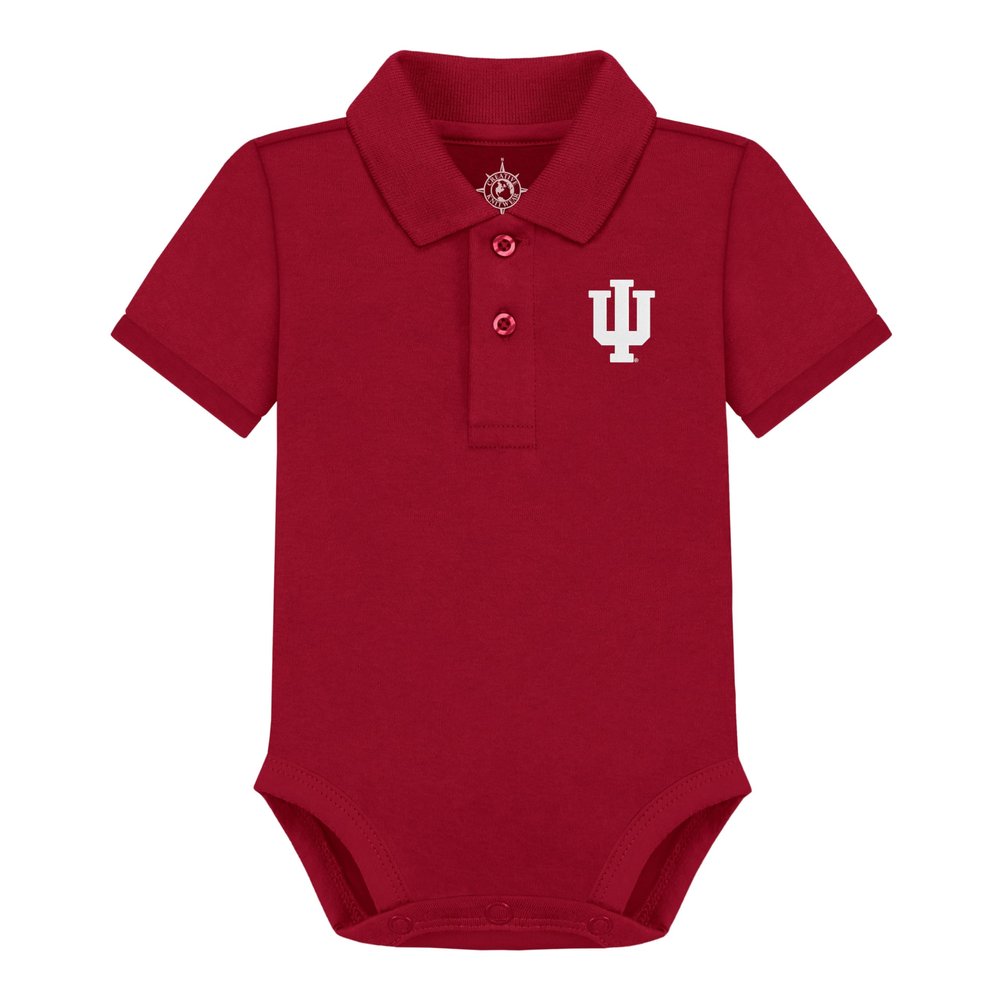 Creative Knitwear University of Indiana Hoosiers Tide Newborn Polo Bodysuit, 3-6 Months, Crimson