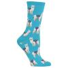 Hot Sox Womens Funny Animal Crew - 1 Pair Pack Cool & Cute Wordplay Novelty Gifts Casual Sock, Llamas (Light Blue), 4-10 US view 1