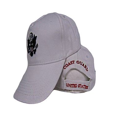 Active Duty White US Coast Guard Embroidered baseball Hat Cap
