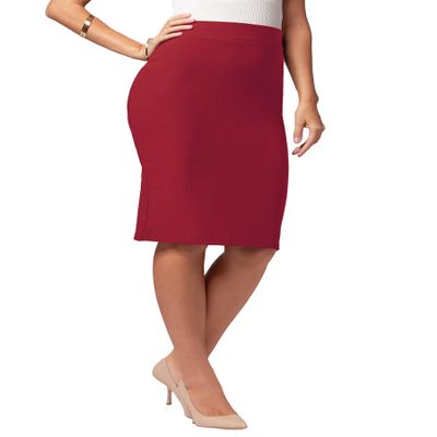 Conceited Skirts for Women - Pencil Skirt - Wear to Work - Midi Length in Regular and Plus Size - Many Colors - Classic Burgundy - X-Large