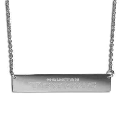 NFL Siskiyou Sports Womens Houston Texans Bar Necklace 20 inch Silver Tone