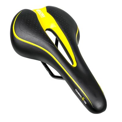 GORIX Bike Saddle Seat Comfortable Cushion with Rail Mountain Road Bicycle for Men and Women (GX-C19) (BlackYellow)