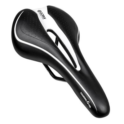 GORIX Bike Saddle Seat Comfortable Cushion with Rail Mountain Road Bicycle for Men and Women (GX-C19) (BlackWhite)