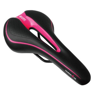 GORIX Bike Saddle Seat Comfortable Cushion with Rail Mountain Road Bicycle for Men and Women (GX-C19) (BlackPink)