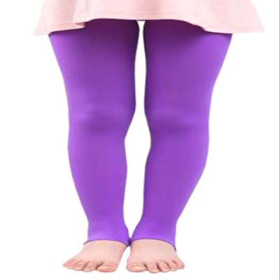 BaiX Little Girls' Solid Opaque Stirrup Tights Dance Leggings Panty-hose, 2-4 Years, Purple