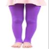 BaiX Little Girls' Solid Opaque Stirrup Tights Dance Leggings Panty-hose, 2-4 Years, Purple view 1