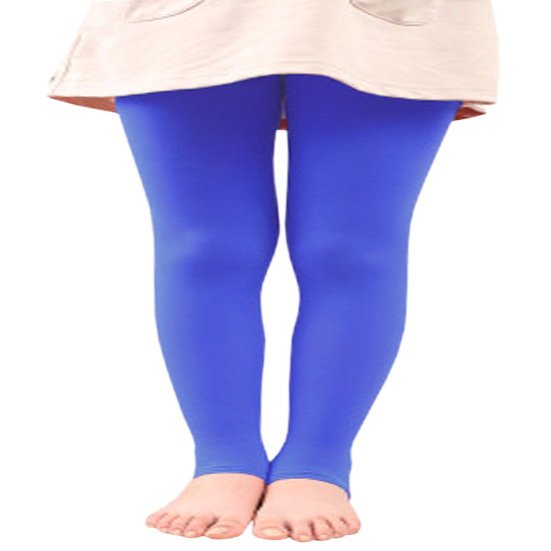 BaiX Little Girls' Solid Opaque Stirrup Tights Dance Leggings Panty-hose, 2-4 Years, Royal Blue