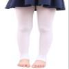BaiX Little Girls' Solid Opaque Stirrup Tights Dance Leggings Panty-hose, 2-4 Years, White view 1