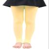 BaiX Little Girls' Solid Opaque Stirrup Tights Dance Leggings Panty-hose, 2-4 Years, Yellow view 1