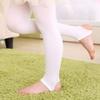 BaiX Little Girls' Solid Opaque Stirrup Tights Dance Leggings Panty-hose, 4-7 Years, White view 2