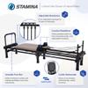 AeroPilates Reformer - Pilates Reformer Workout Machine for Home Gym - Cardio Fitness Rebounder- Up to 300 lbs Weight Capacity, Gray view 2