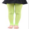 BaiX Little Girls' Solid Opaque Stirrup Tights Dance Leggings Panty-hose, 4-7 Years, Green view 1