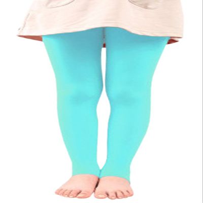 BaiX Little Girls' Solid Opaque Stirrup Tights Dance Leggings Panty-hose, 2-4 Years, Lake Green