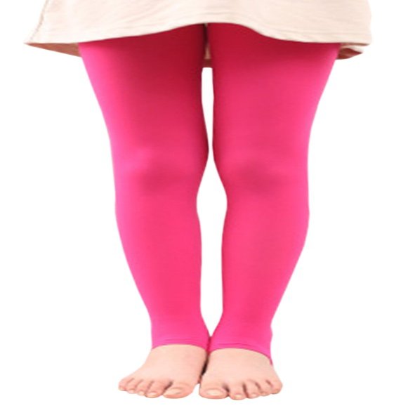 BaiX Little Girls' Solid Opaque Stirrup Tights Dance Leggings Panty-hose, 2-4 Years, Plum