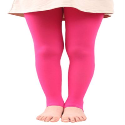 BaiX Little Girls' Solid Opaque Stirrup Tights Dance Leggings Panty-hose, 4-7 Years, Plum