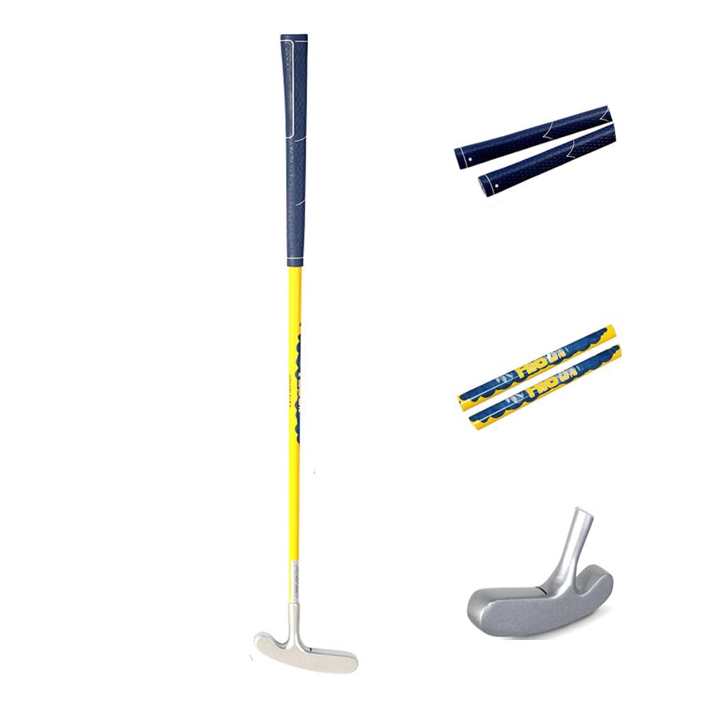 Acstar Two Way Junior Golf Putter Graphite Indoor Outdoor Putter Both Left and Right Handed Easily Use (Silver Head+Yellow Shaft+Blue Grip,25 inch)