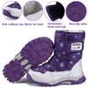 DADAWEN Girls Boys Snow Boots Winter Outdoor Waterproof Slip Resistant Cold Weather Shoes (Toddler/Little Kid/Big Kid) Purple US Size 11 M Little Kid view 3