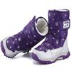 DADAWEN Girls Boys Snow Boots Winter Outdoor Waterproof Slip Resistant Cold Weather Shoes (Toddler/Little Kid/Big Kid) Purple US Size 11 M Little Kid view 4
