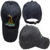 AES Gadsden Don't Tread on Me Worn Washed Black Yellow Snake Embroidered Cap Hat view 1