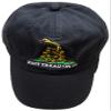 AES Gadsden Don't Tread on Me Worn Washed Black Yellow Snake Embroidered Cap Hat view 2