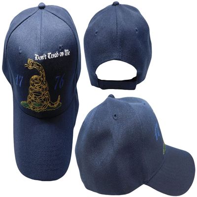 AES (Blue) Navy Jack Gadsden Dont Tread on Me 1776 Tea Party Hat Cap