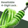 Titanker Bike Lock, 4 Feet Security Resettable Combination Coiling Bike Cable Locks with Mounting Bracket, 1/2 Inch Diameter (Green) view 2