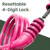 Titanker Bike Lock, 4 Feet Security Resettable Combination Coiling Bike Cable Locks with Mounting Bracket, 1/2 Inch Diameter (Pink) view 2