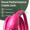 Titanker Bike Lock, 4 Feet Security Resettable Combination Coiling Bike Cable Locks with Mounting Bracket, 1/2 Inch Diameter (Pink) view 3