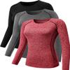 NELEUS Women's 3 Pack Workout Clothes Compression Running Shirt,8021,Black,Grey,Red,S,Tag M view 1